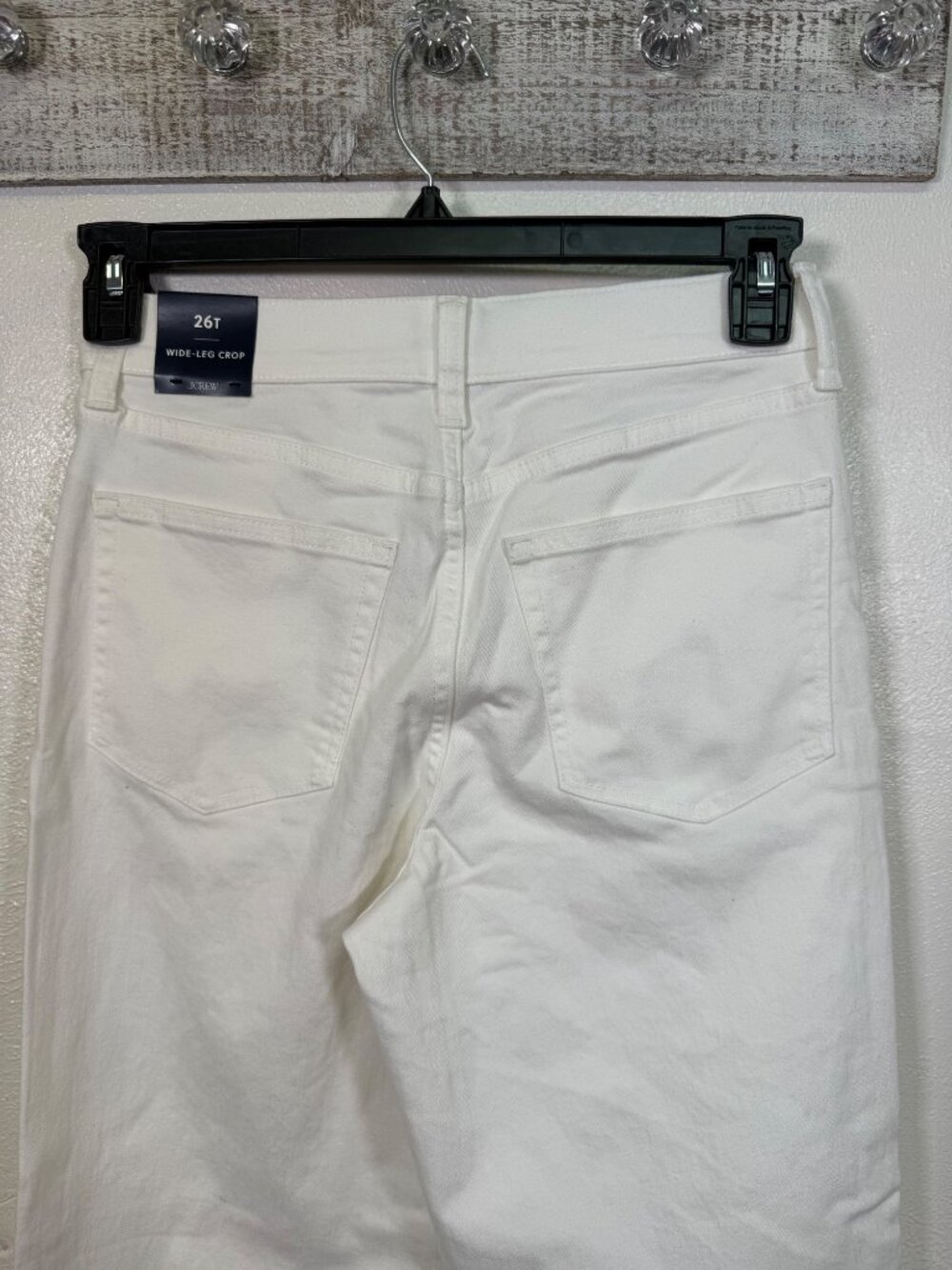 J.Crew Womens White Wide-Leg Crop Jeans Raw Hem 26 Tall Boho Neutral Preppy - Picture 12 of 14